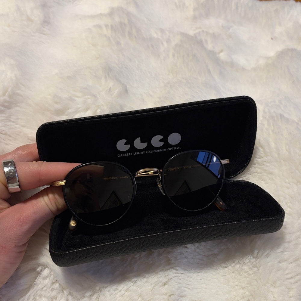 Garrett Leight Black and Gold Sunglasses